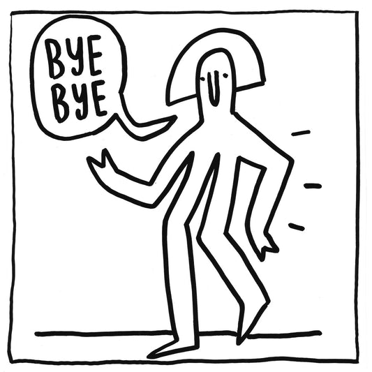 Bye Bye — black, white, and red artwork by NAKEDANDSAD