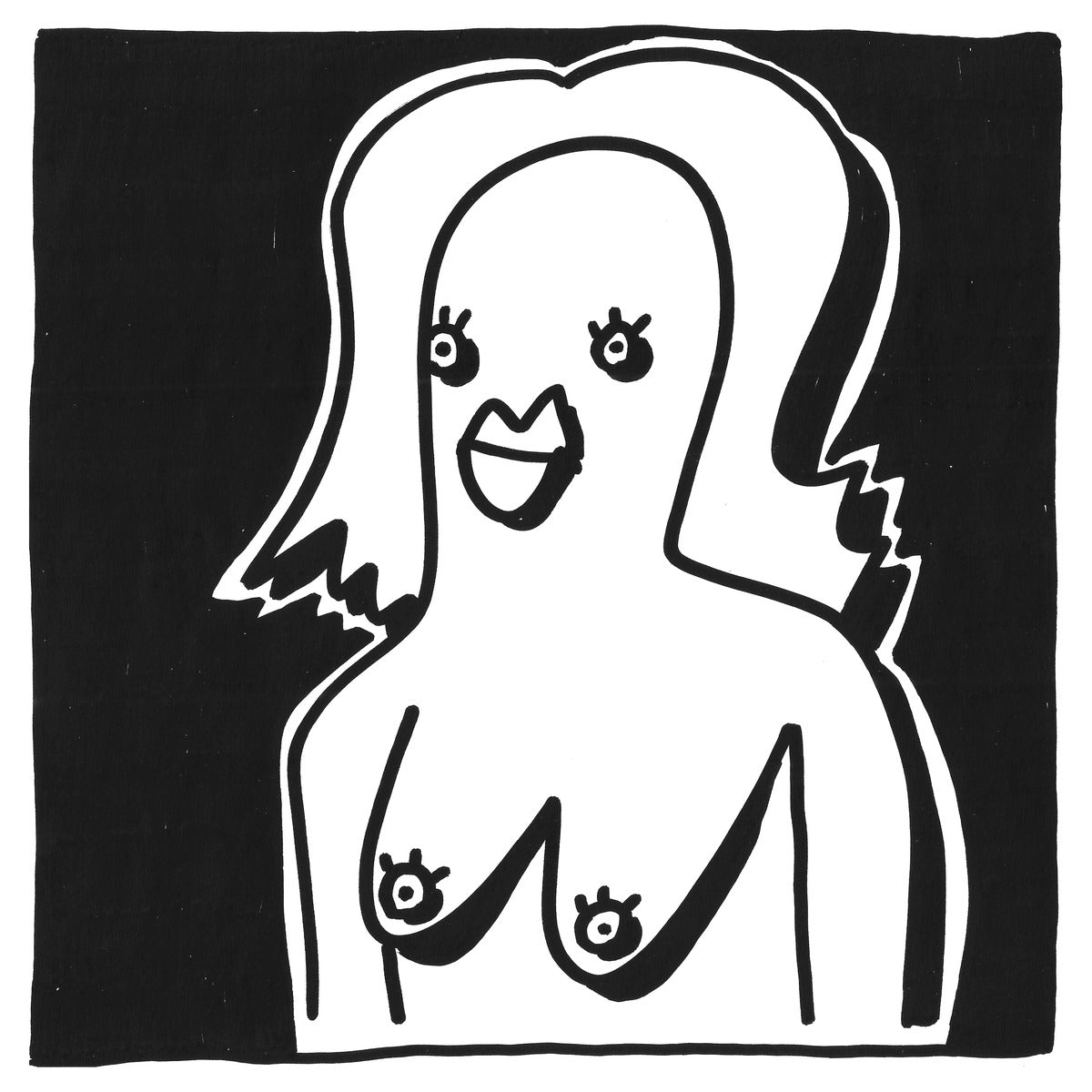 After Dark — black, white, and red artwork by NAKEDANDSAD