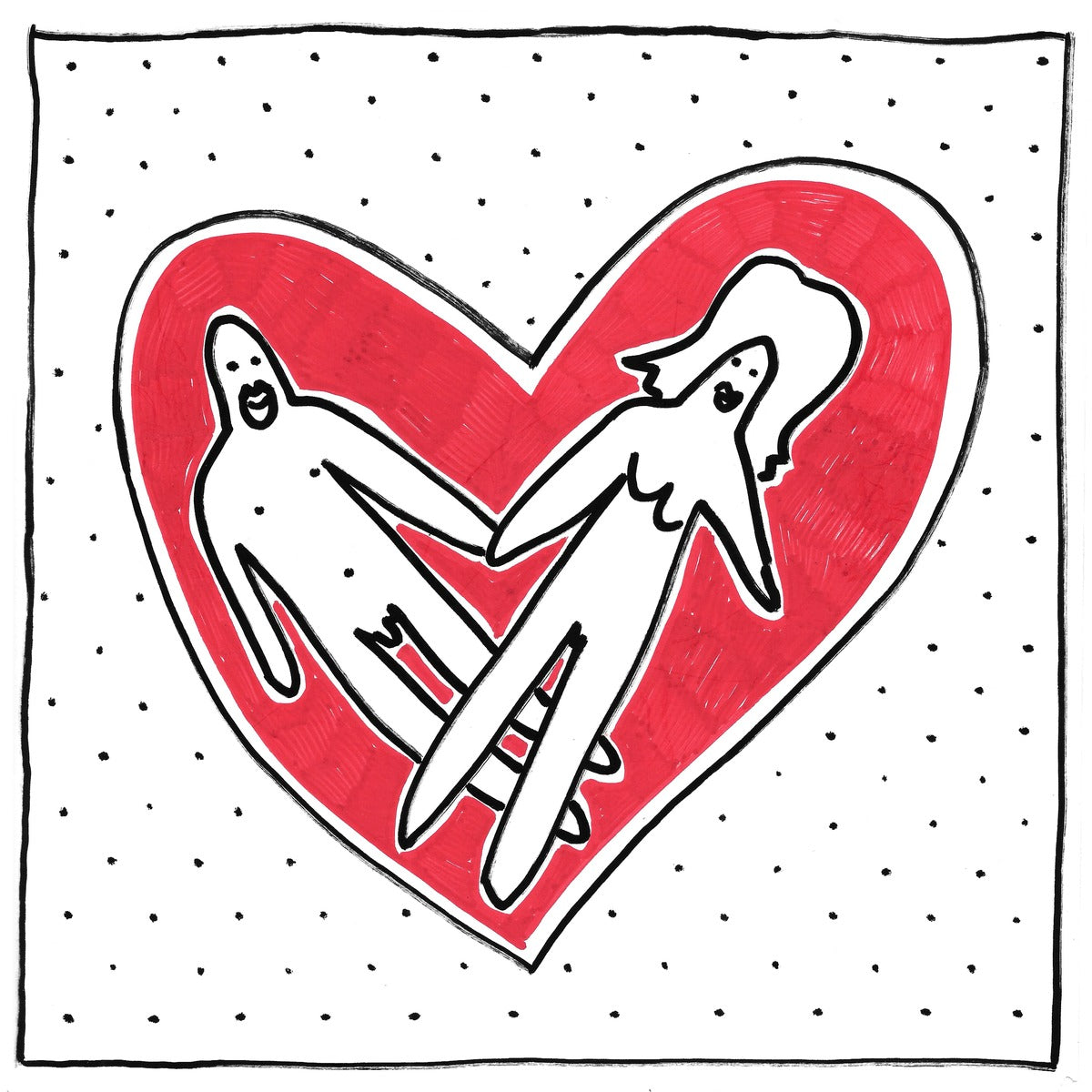 The Heart — black, white, and red artwork by NAKEDANDSAD
