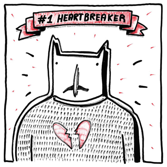 No. 1 Heartbreaker — black, white, and red artwork by NAKEDANDSAD