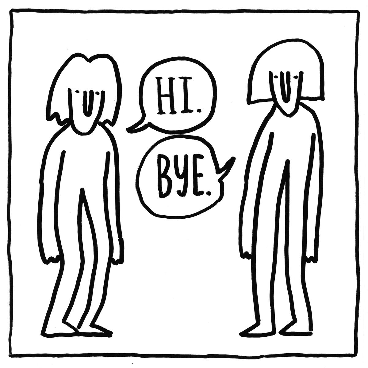 Hi. Bye. — black, white, and red artwork by NAKEDANDSAD