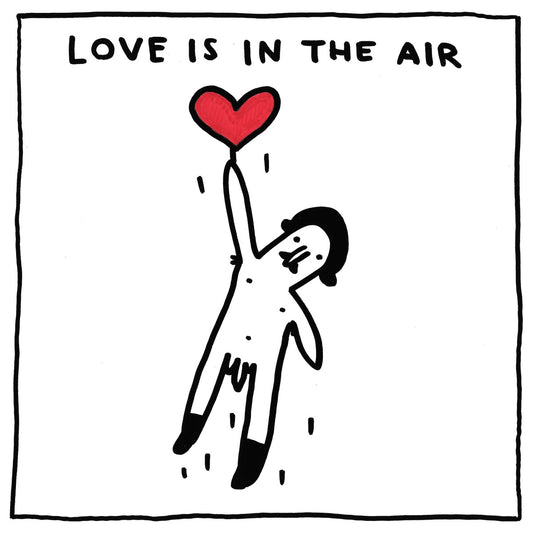 Love Is in the Air — black, white, and red artwork by NAKEDANDSAD