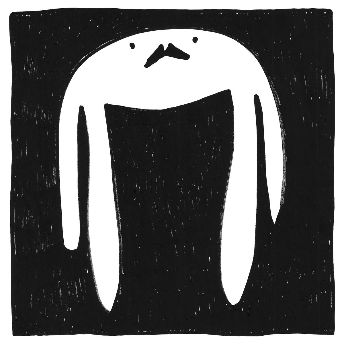The Moustache Man — black, white, and red artwork by NAKEDANDSAD