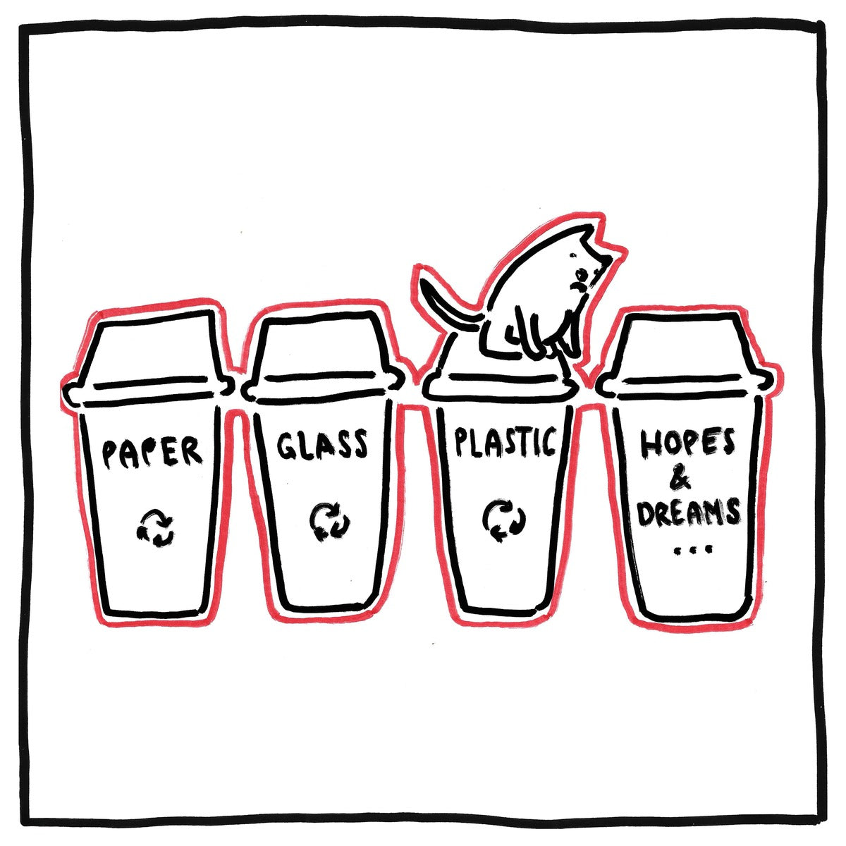 Hopes & Dreams — black, white, and red artwork by NAKEDANDSAD