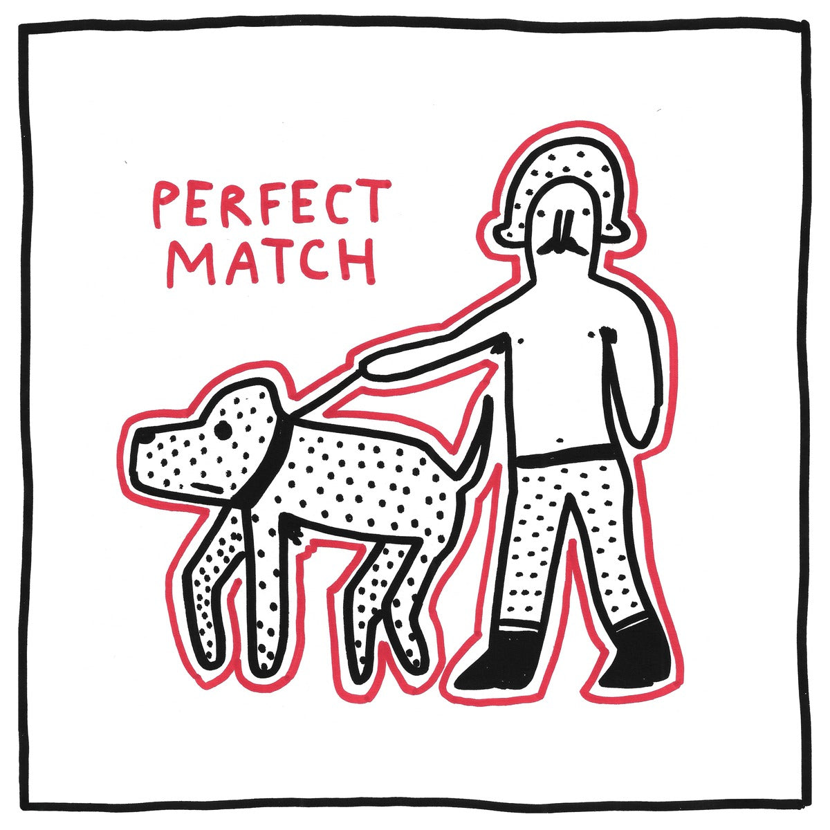 Perfect Match — black, white, and red artwork by NAKEDANDSAD
