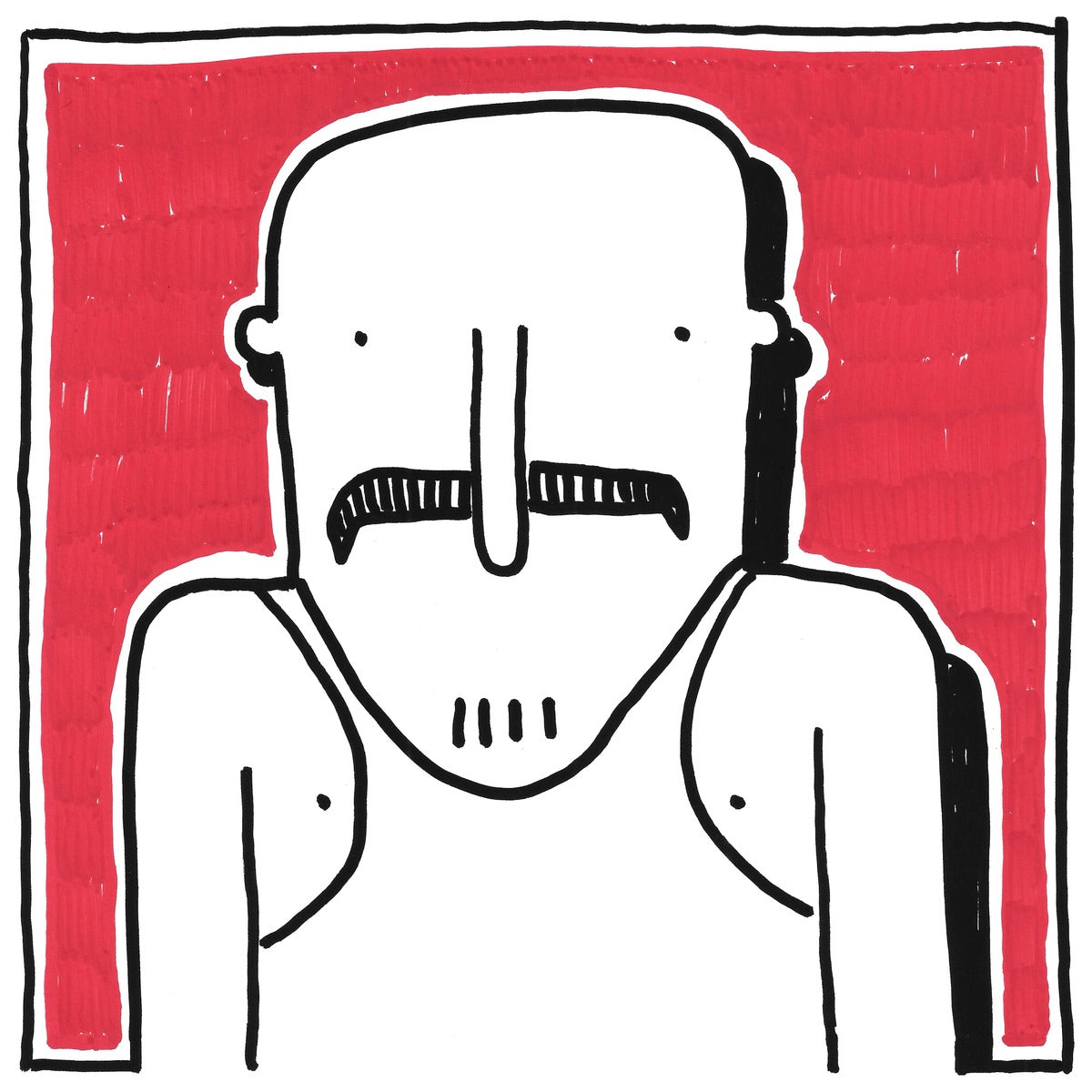 Uncle Bob — black, white, and red artwork by NAKEDANDSAD