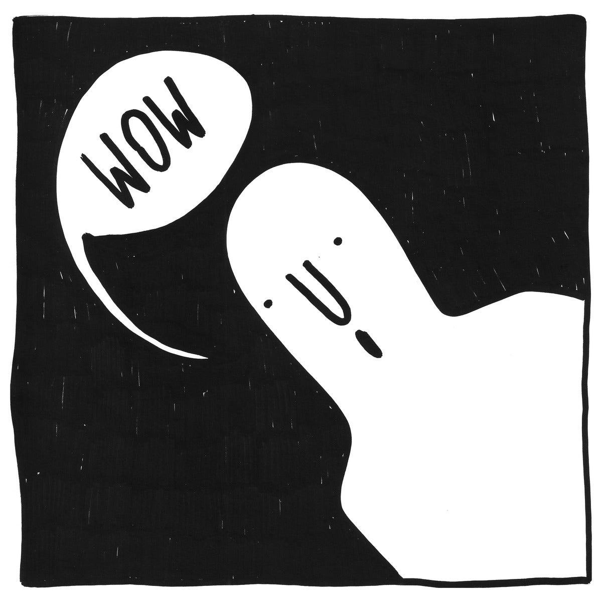 Wow. — black, white, and red artwork by NAKEDANDSAD